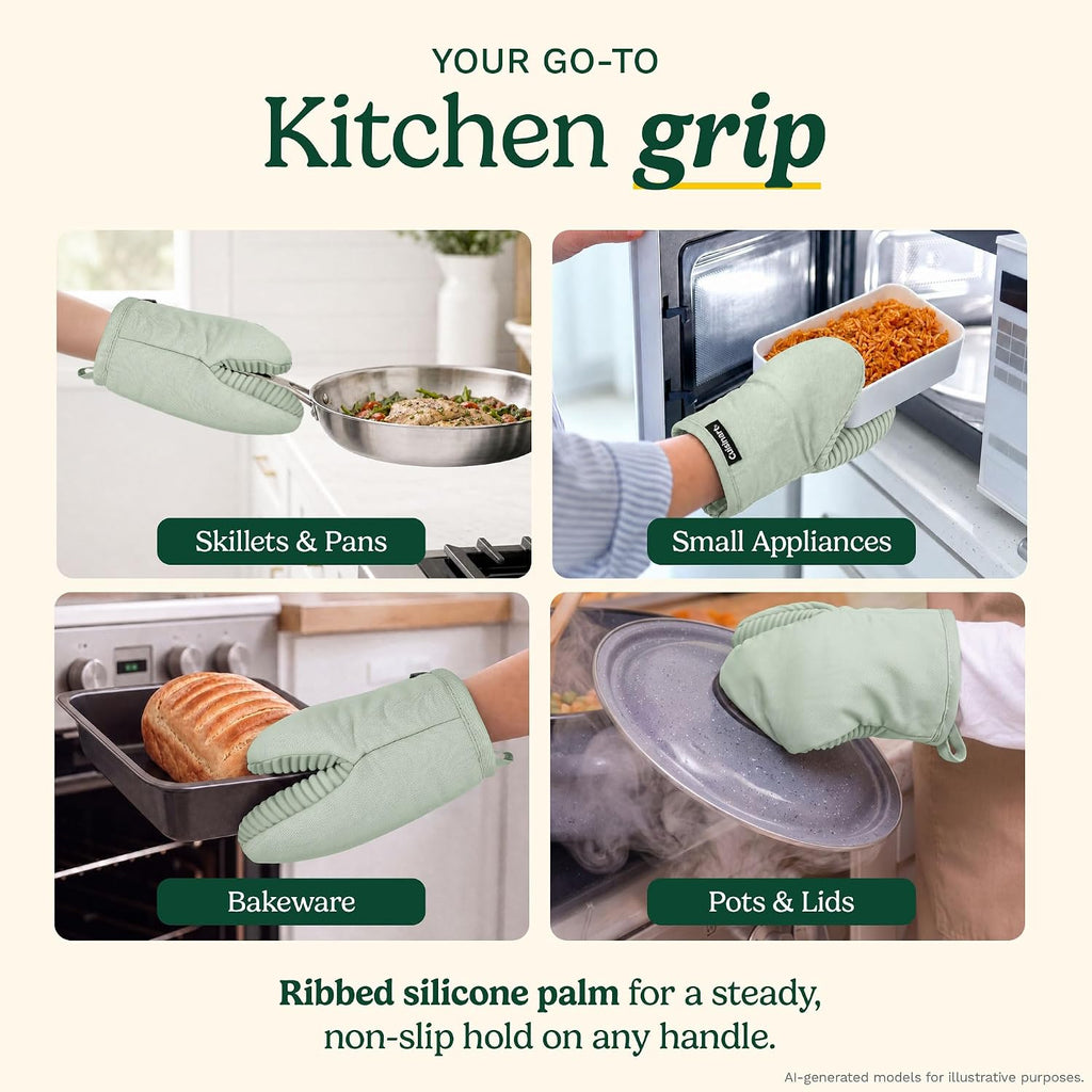 Cuisinart Mini Oven Mitts, 2-Pack 5"x8.5", Heat Resistant 500F