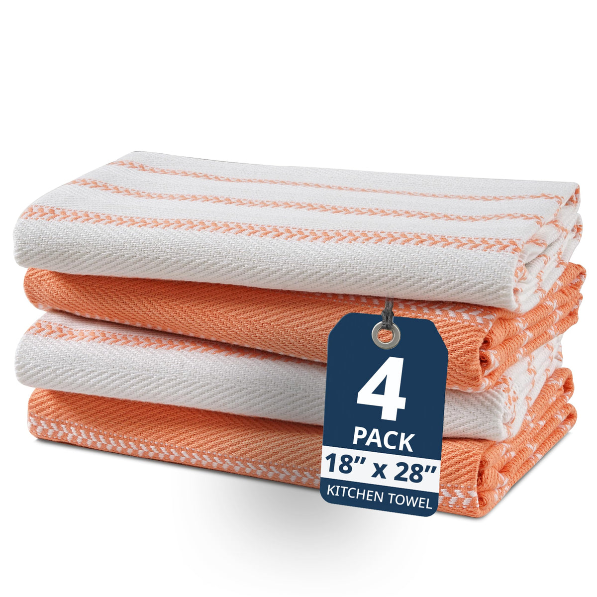 LANE LINEN 100% Cotton Kitchen Dish Cloths, Ultra Soft Absorbent Quick Drying Dish Towels, Multiweave Wash Cloths Dish Towel Sets, 13x28 Inches, 4 Pack - Grey