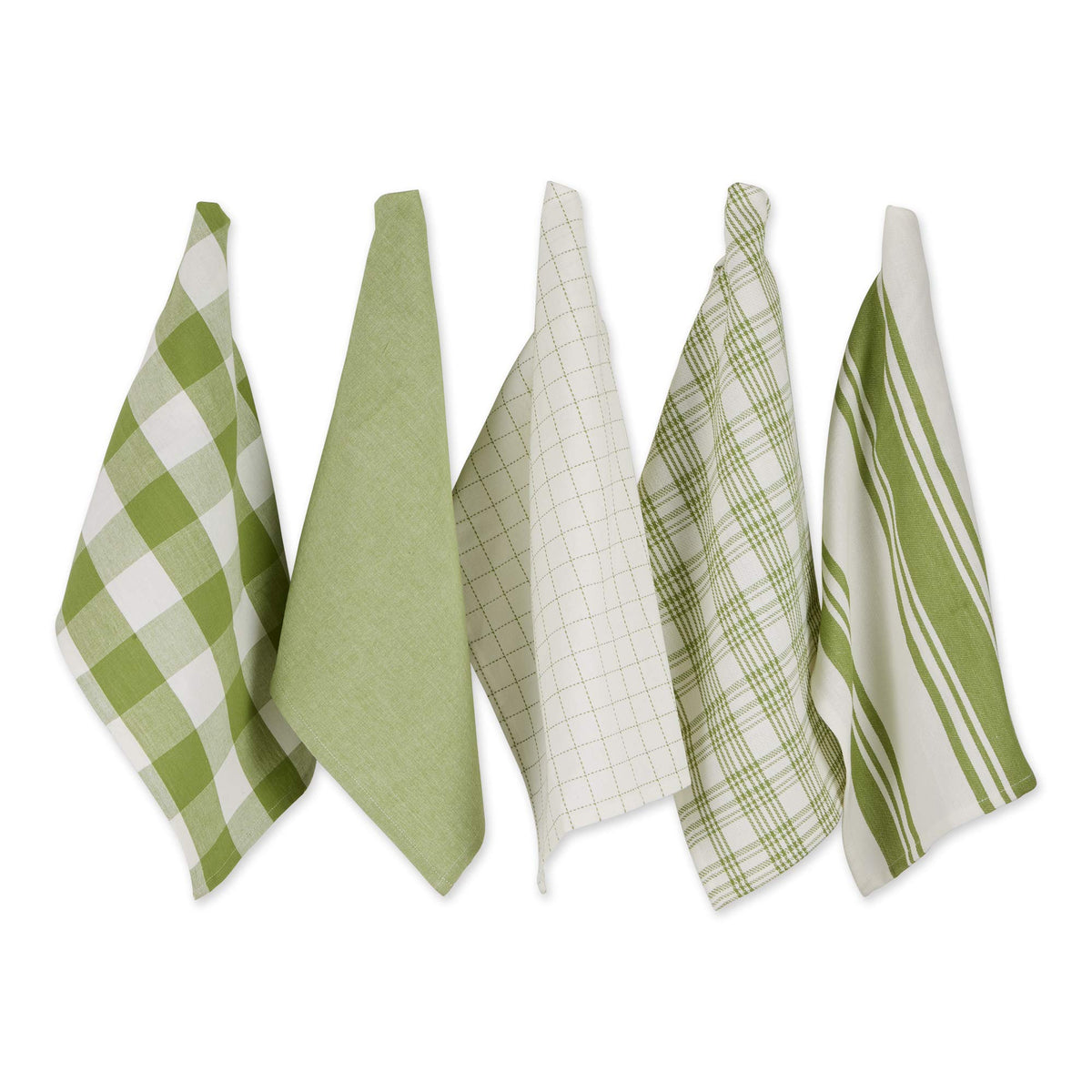 DII Basic Kitchen Large Cotton Dishtowel Set of 5, 18x28, Gray
