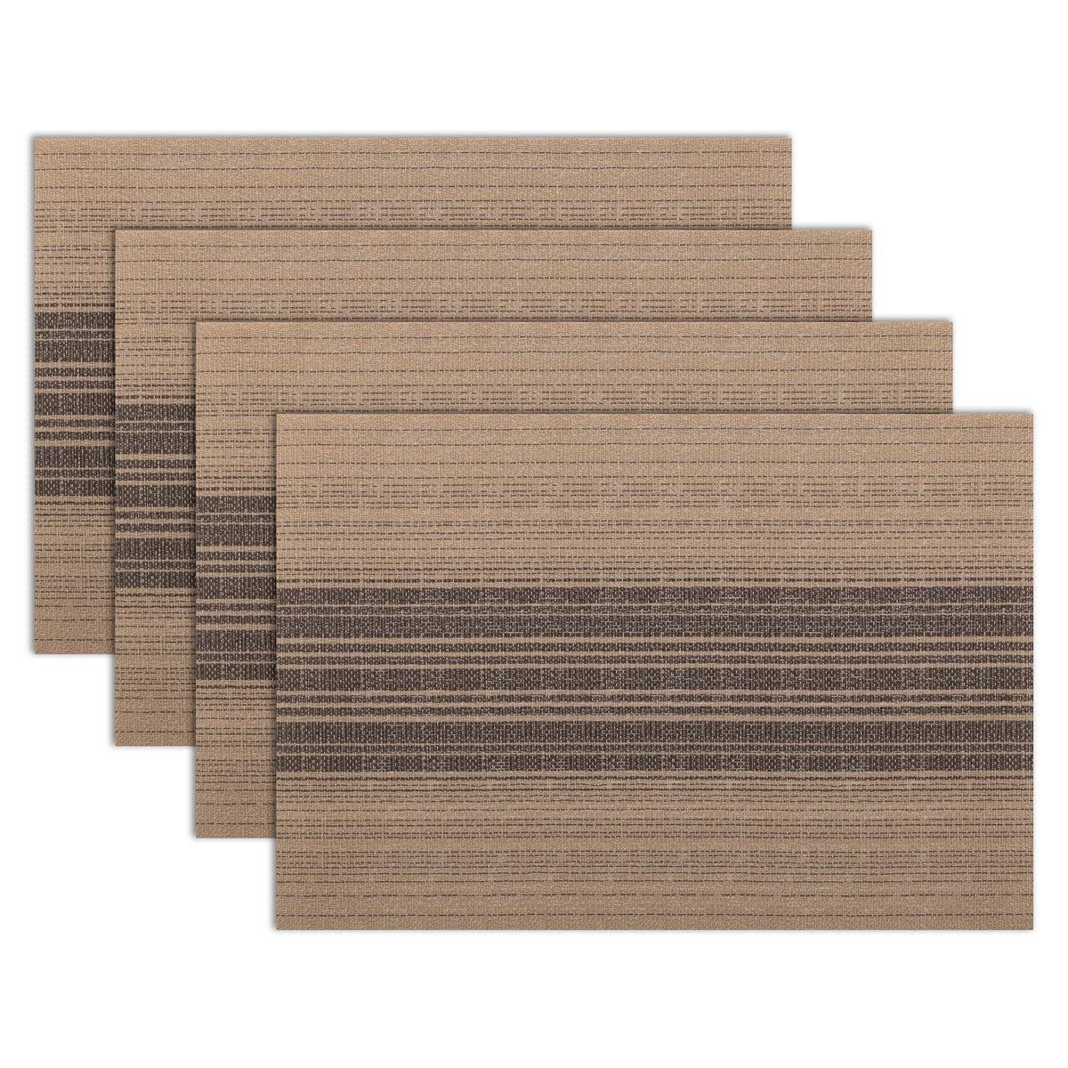 Winknowl Placemats Set of 8, Heat Resistant Non-Slip Vinyl Woven Table Mats for Dining Table, Washable Durable Elegant Place Mats for Kitchen Indoor/Outdoor Use (Beige Blue)