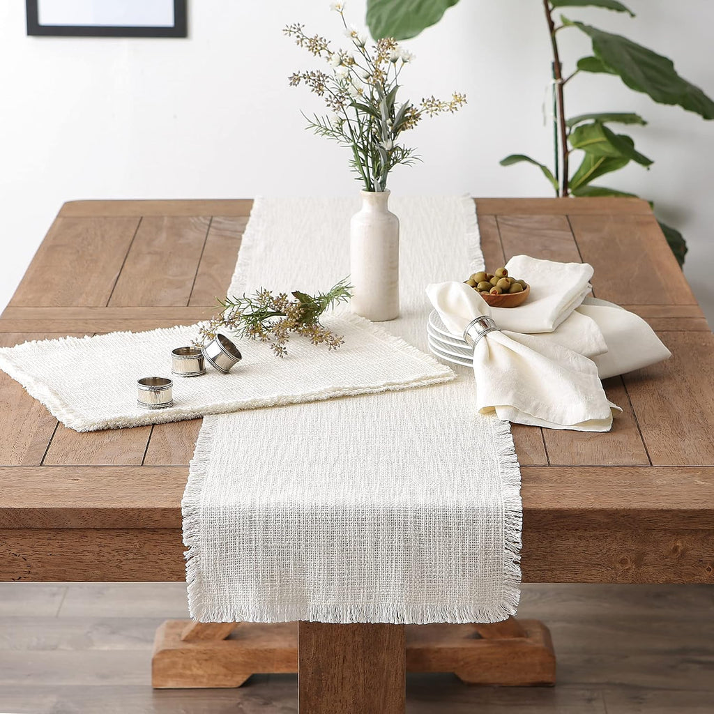 DII Linen Tabletop Collection Machine Washable, Placemat Set, 14.5x20.5, Cream, 4 Piece