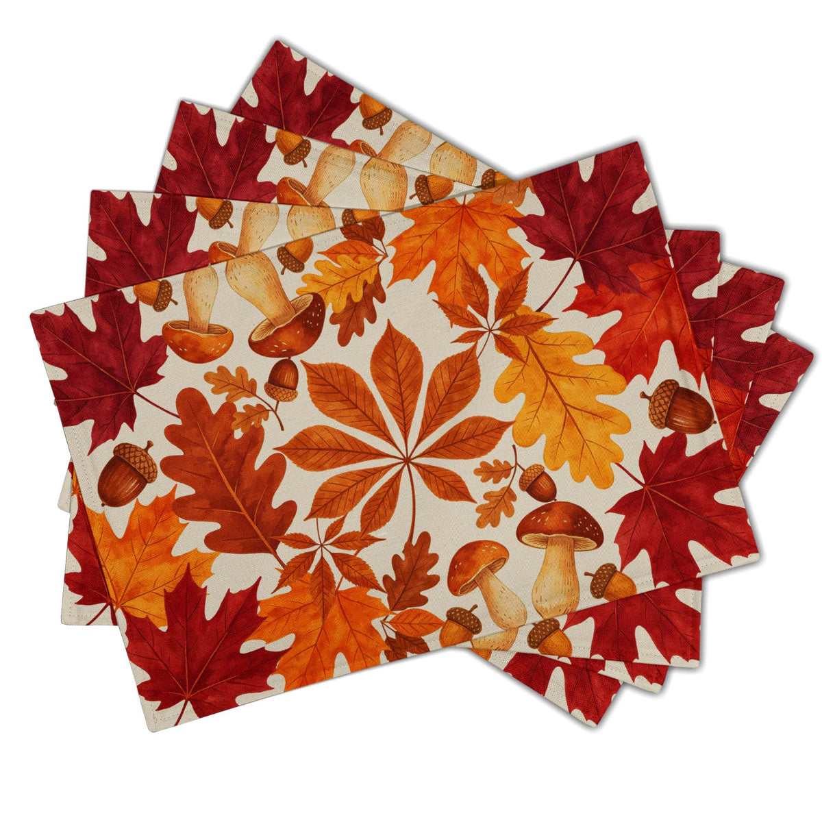 Fall Plaid Placemats Set of 4 Orange Navy Blue Buffalo Plaid Thanksgiving Themed Table Mats Farmhouse Place Mats Washable Linen Placemat for Party Kitchen Dining Decor 12x18 Inch