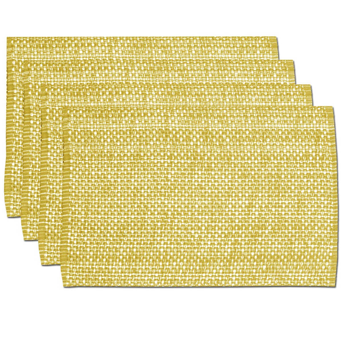 Sweet Home Collection 100% Cotton Placemats for Dining Room Rectangle Two Tone Woven Fabric 13" x 19" Soft Durable Table Mat Set, Set of 4, Rust