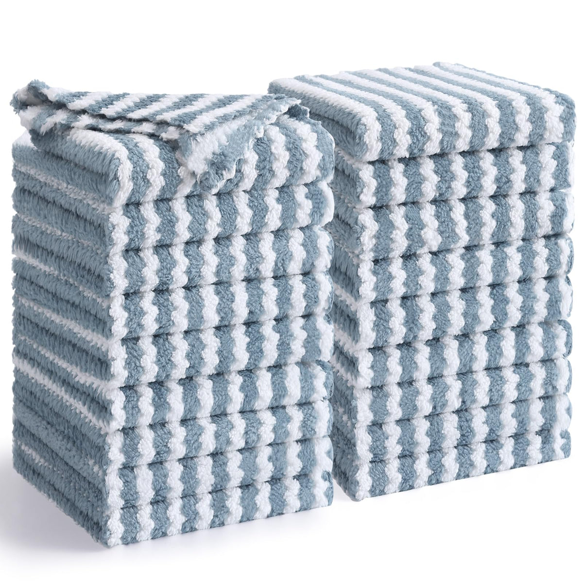 Homaxy 12 Pack Coral Velvet Dish Cloths, 10 x 10 inches, Dark Grey