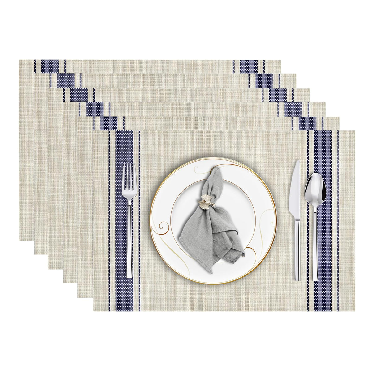 Niviy Placemats, Placemats Set of 4 Washable Place Mats, Green 12" x 18"