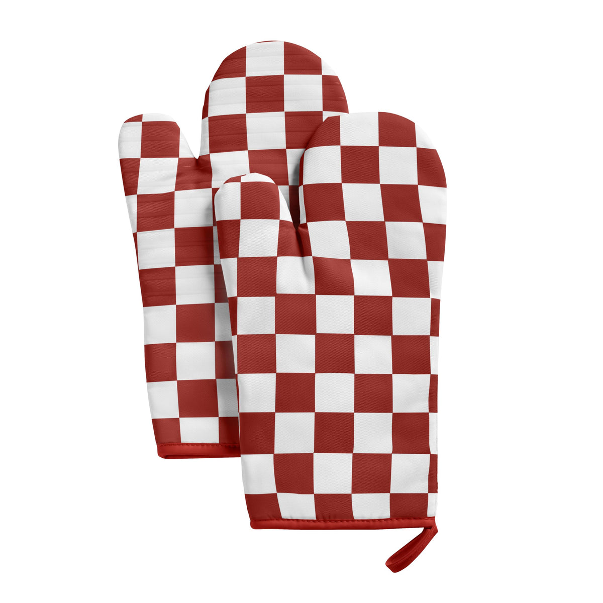 Ohocut Navy Blue Checkered Oven Mitts Heat Resistant, Vintage Retro Checkerboard Cute Oven Mitts, Non-Slip Silicone Kitchen Oven Gloves, 2-Pack Set, 7''x13''