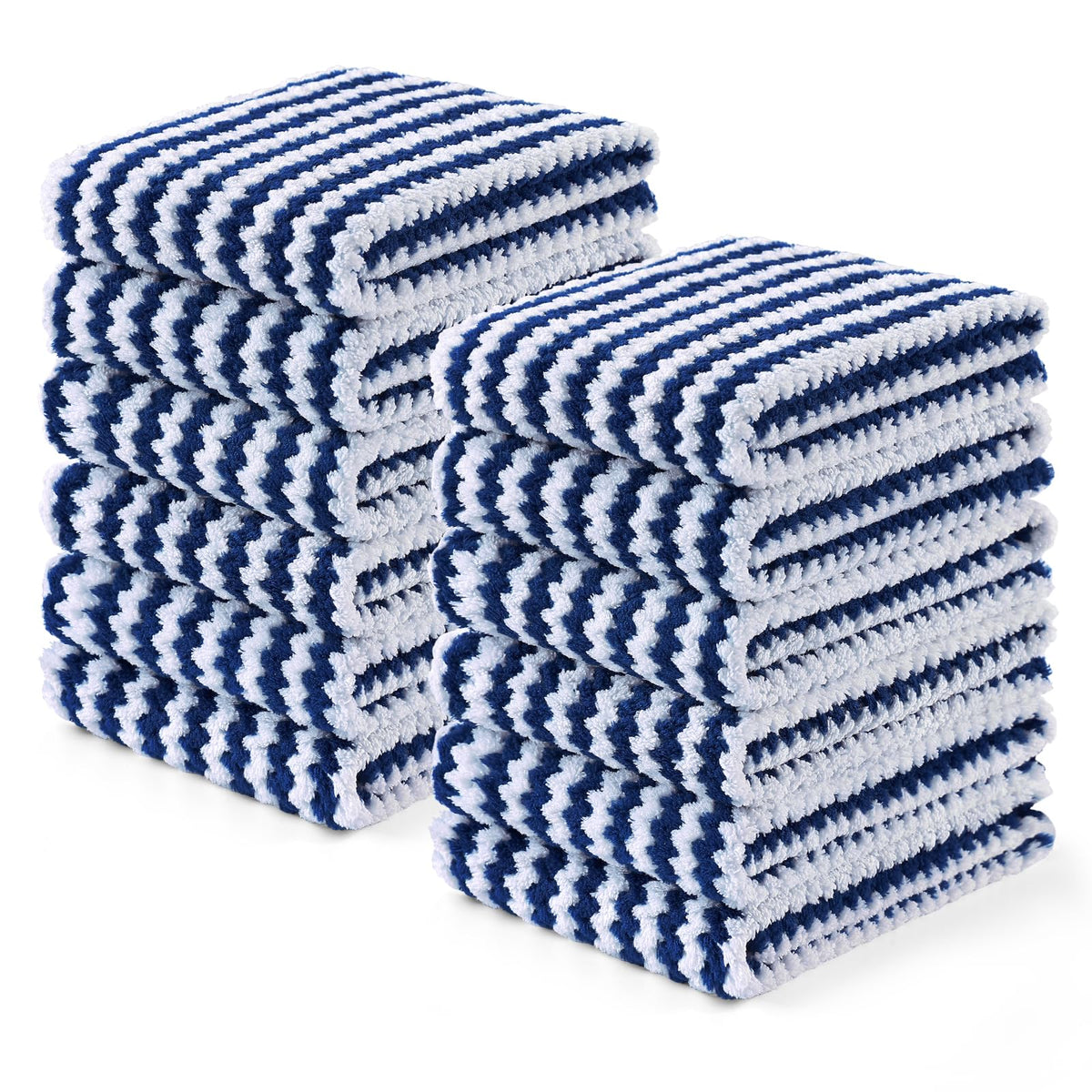 Homaxy 12 Pack Coral Velvet Dish Cloths, 10 x 10 inches, Dark Grey