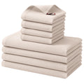 Homaxy 100% Cotton Kitchen Towels and Dishcloths Set - 8 Pack Waffle Weave Soft and Absorbent Dish Towels - 26 X 16 Inch and 12 X 12 Inch - Beige/Dark Grey/Brown/Light Grey