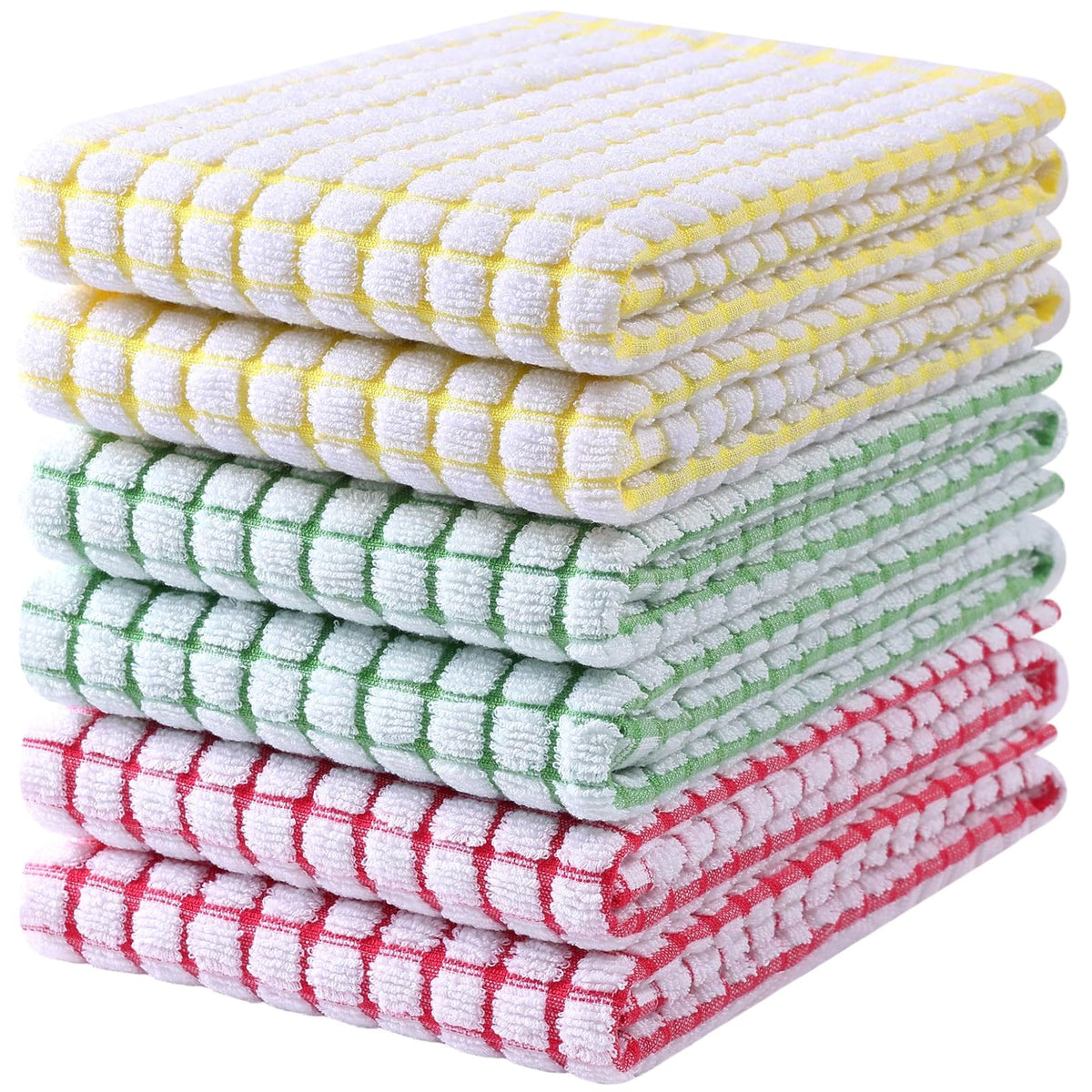 Mordimy Cotton 6 Pack Terry Kitchen Towels, 16 x 25 Inches