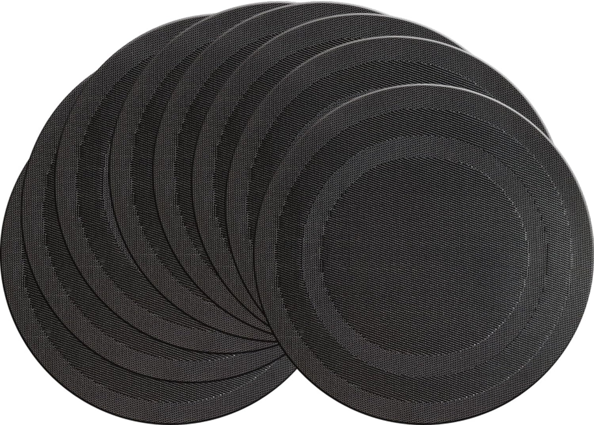 PIGCHCY Place Mats Heat-Resistant Non Slip Placemats Easy Wipe Clean Table Mats Woven Vinyl Placemats for Dining Table(Set of 6, Brown)