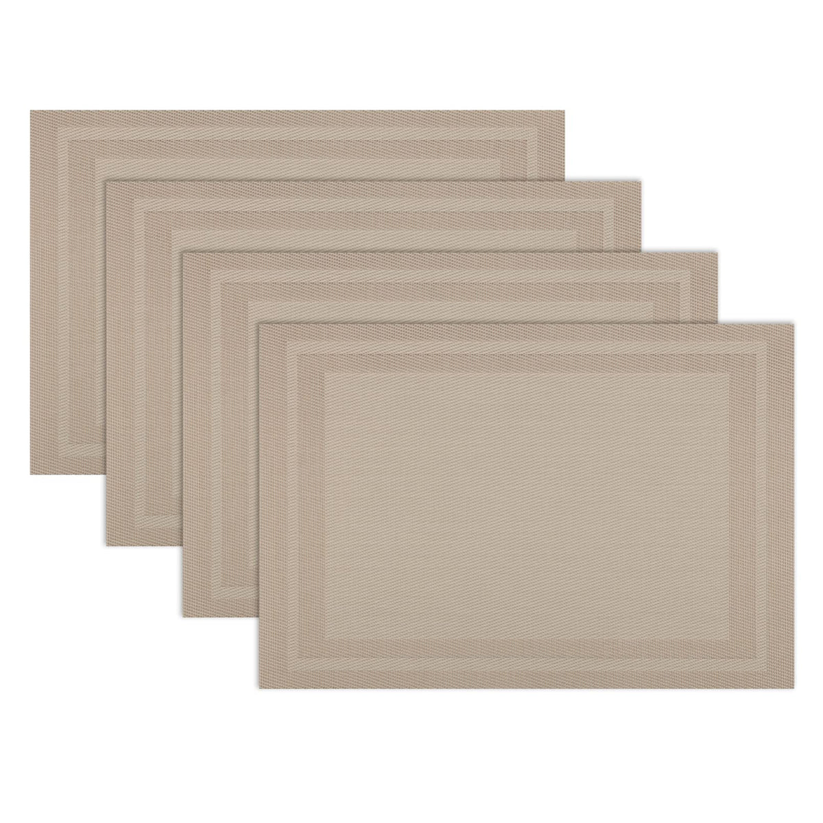 Winknowl Placemats Set of 4，Heat Resistant Woven Vinyl Washable PVC Place Mats，Non-Slip Stain Resistant Indoor/Outdoor Table Mats for Dining Table (Brown)