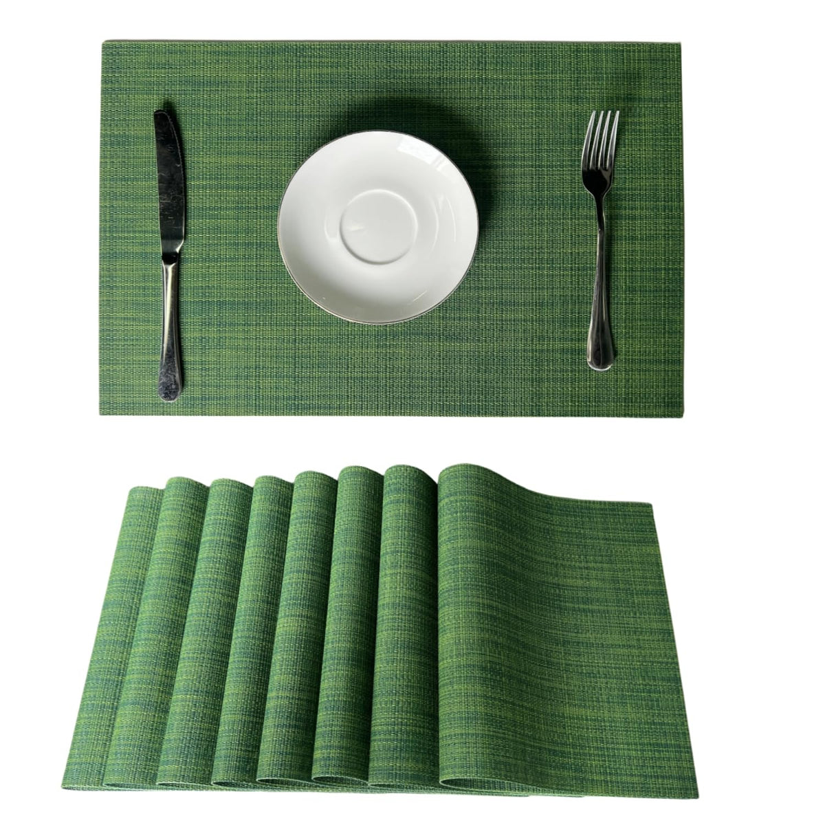 WAZAIGUR Placemats Set of 6 for Dining Table, 17.7" x 11.8", Orange