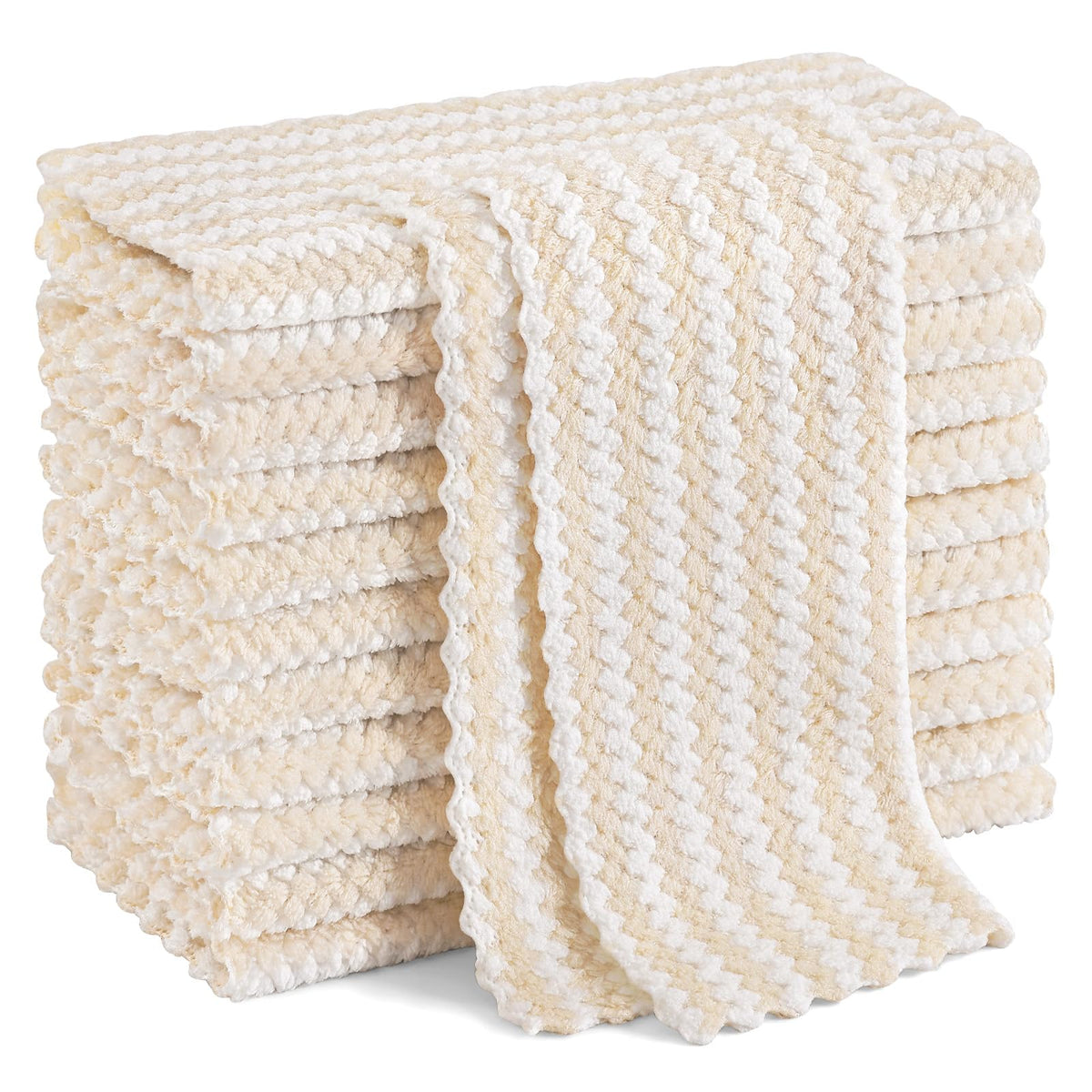 Homaxy 12 Pack Coral Velvet Dish Cloths, 10 x 10 inches, Dark Grey