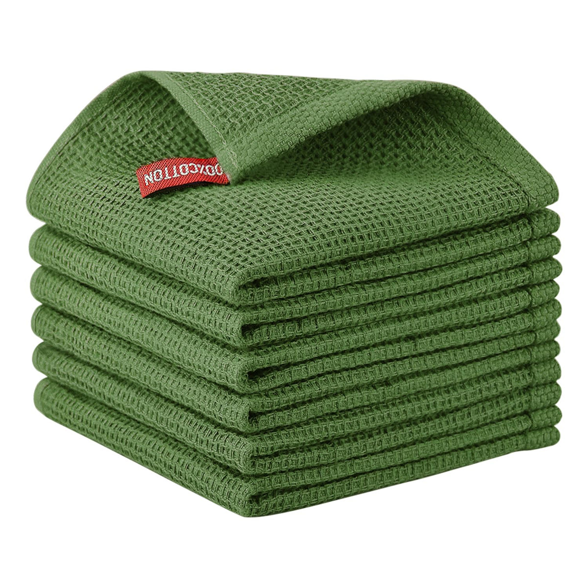 Nialnant 6 Pack Kitchen Towels and Dishcloths Sets,100% Cotton Soft Absorbent Quick Drying Dish Towels for Kitchen,Washing Dishes,12x12 Inches, Multi Color