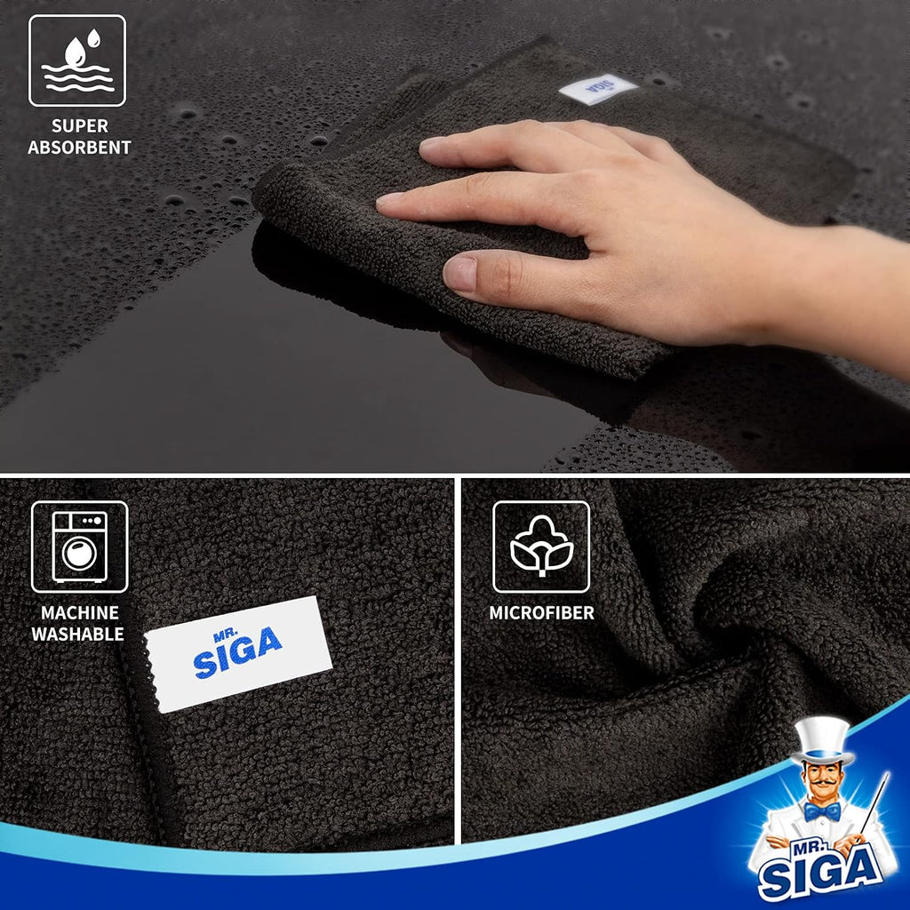 MR.SIGA Microfiber Cleaning Cloths, Streak Free Microfiber Towels, 12 Pack