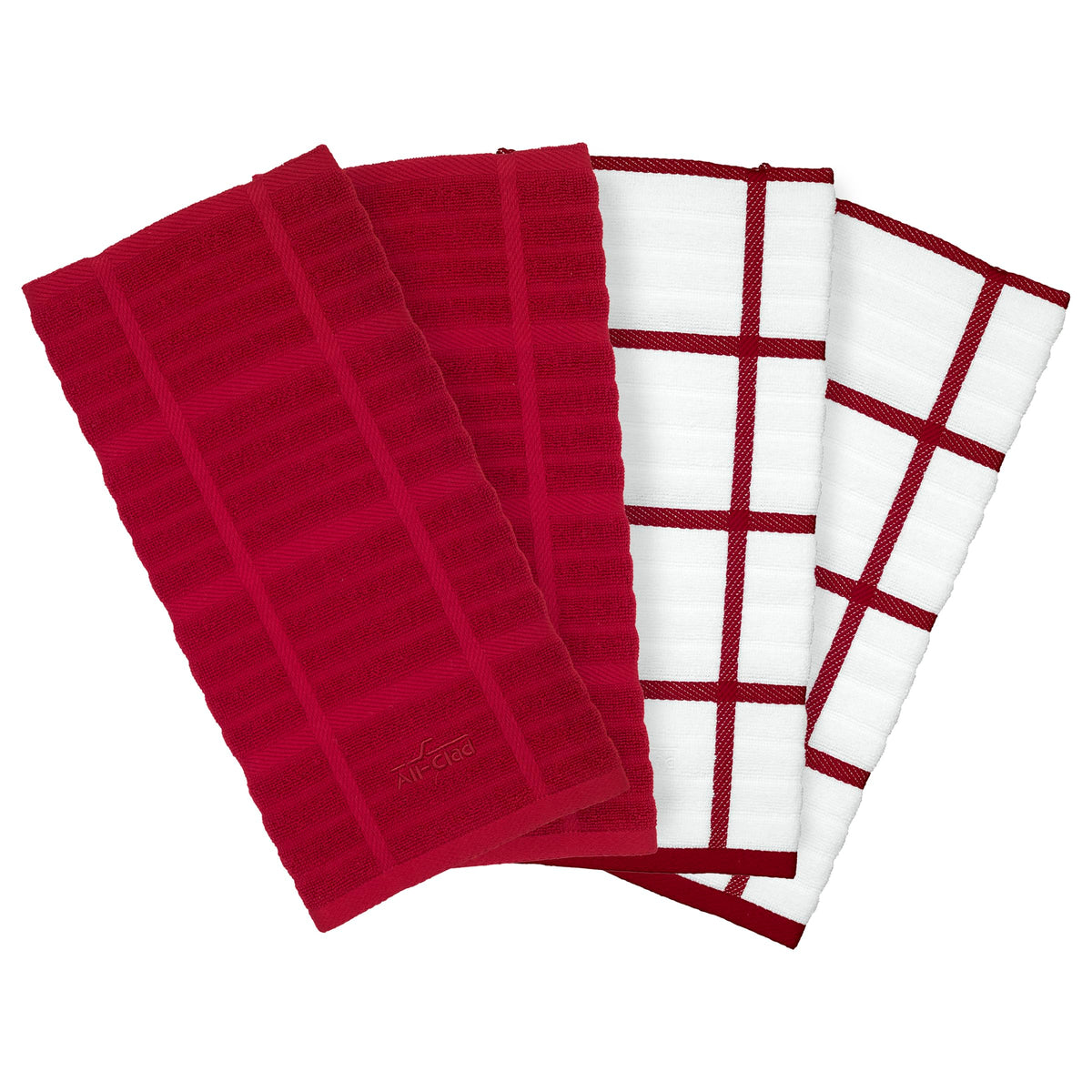 All-Clad Checked Kitchen Towel: Highly Absorbent, Super Soft Long Lasting - 100% Cotton, 17"x30" Tea Towel for Cleaning & Drying Dishes, Pans, Glassware, or Countertops, (1-Pack), Rainfall
