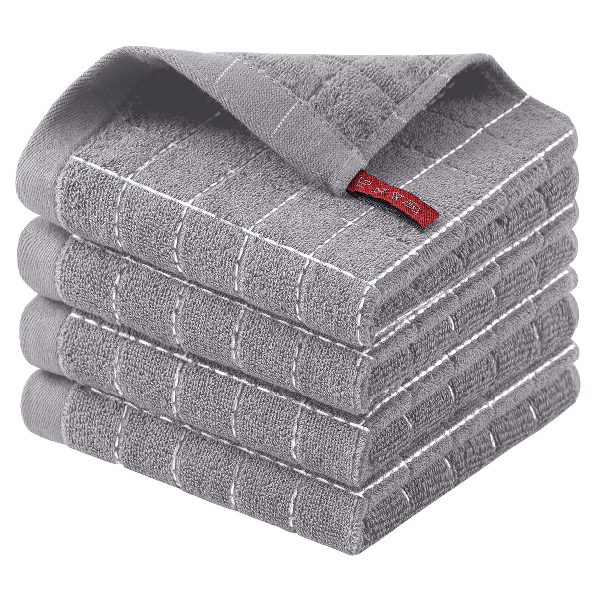 Homaxy 100% Cotton Terry Kitchen Towels, 2 Pack, Black