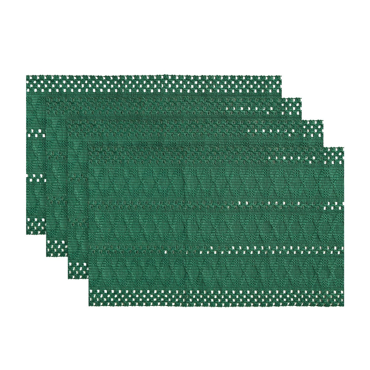 Artoid Mode Black Woven Rustic Hollow Placemats Set of 4-12x18 Inch