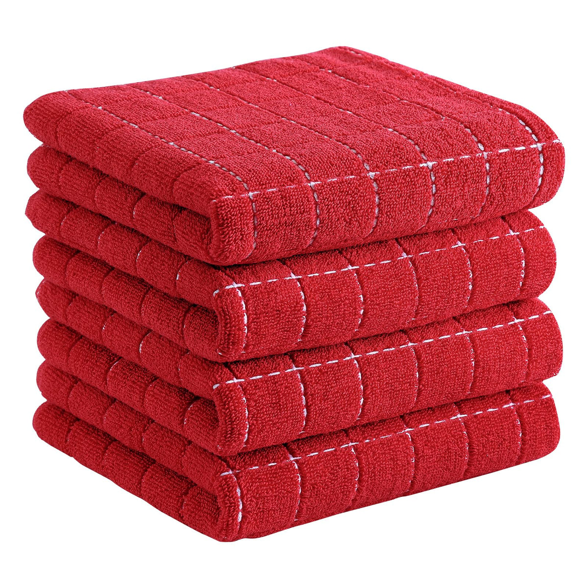 Homaxy 100% Cotton Terry Kitchen Towels, 4 Pack, Black