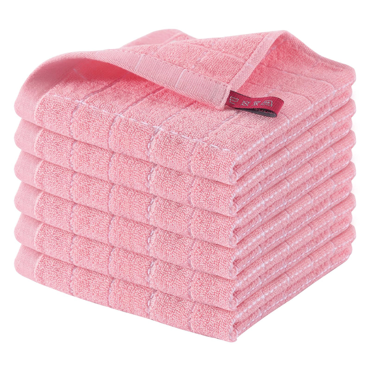 Homaxy 100% Cotton Terry Kitchen Towels, 4 Pack, Black