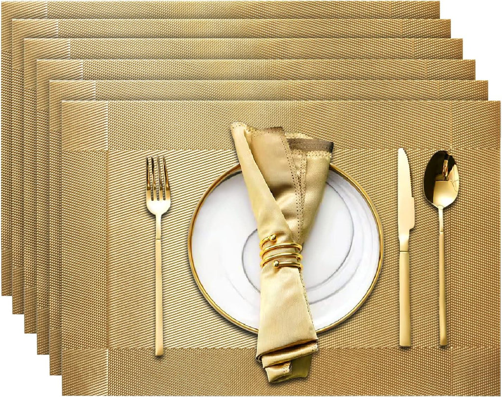 Trophable Placemats Set of 6 Table Placemats Heat Resistant Woven Placemats