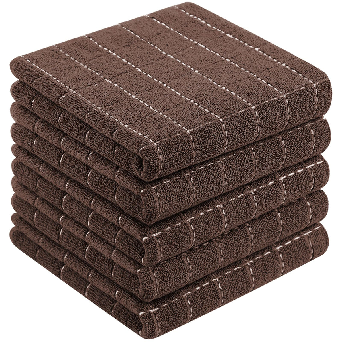Homaxy 100% Cotton Terry Kitchen Towels, 2 Pack, Black