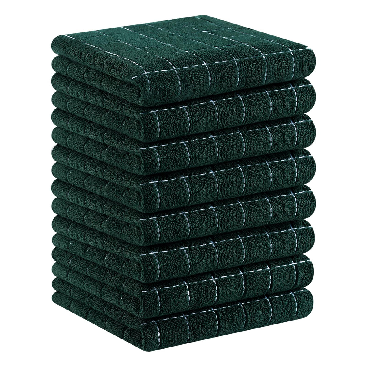 Homaxy 100% Cotton Terry Kitchen Towels, 4 Pack, Black