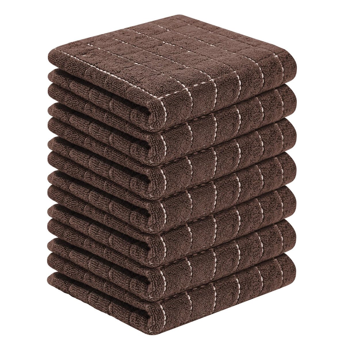 Homaxy 100% Cotton Terry Kitchen Towels, 2 Pack, Black