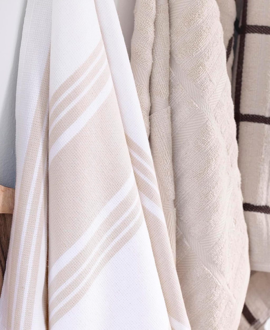 All-Clad Dual-Purpose Kitchen Towels: Highly Absorbent - 100% Cotton, 17"x30" Dish Towels for Cleaning & Drying Dishes & Glassware, 3-Pack, Almond