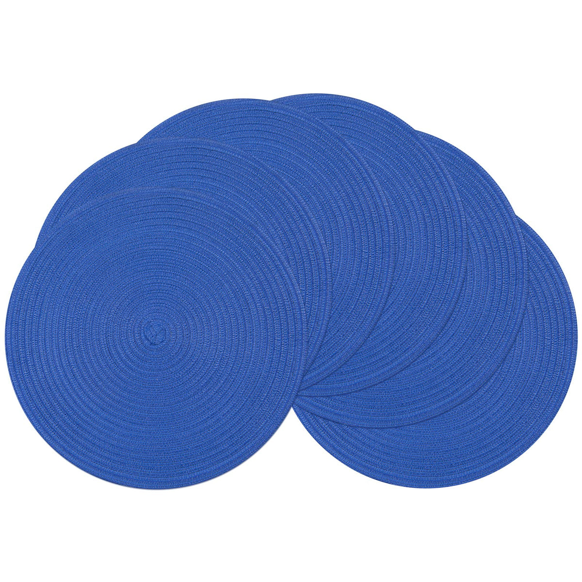 SHACOS Round Braided Placemats Set of 4 Washable Place Mats for Dining Tables 15 inch Non Slip Kitchen Table Mats (Beige, 4)