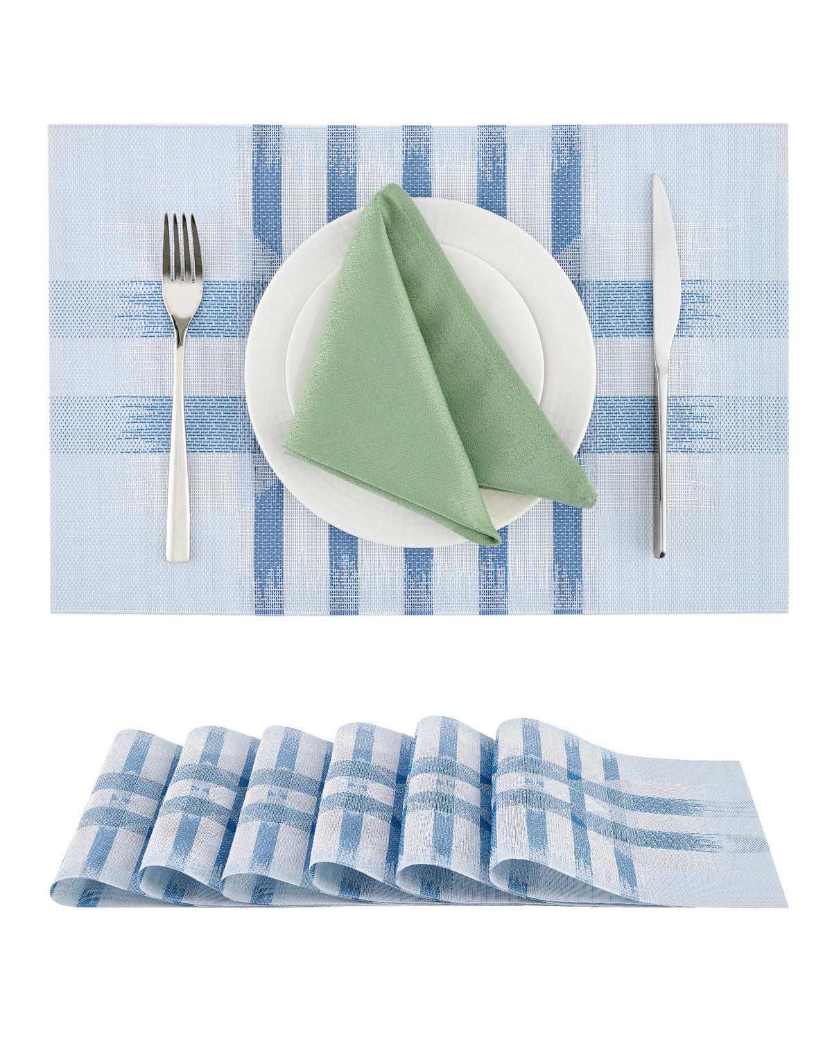 Beige White Placemats Set of 4 - Heat Resistant Non-Slip Place mats for Dining Table, Washable Durable PVC Vinyl Woven Table Mats(Beige White, 4)