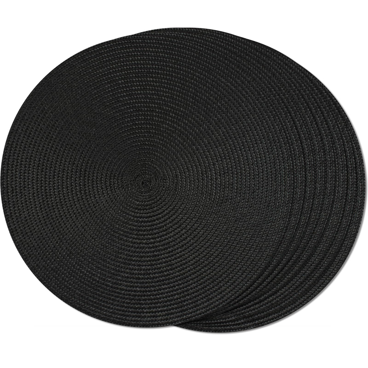 FunWheat Round Braided Placemats Set of 6 Table Mats for Dining Tables Woven Washable Non-Slip Place mats 15 in(Blue, 6pcs)