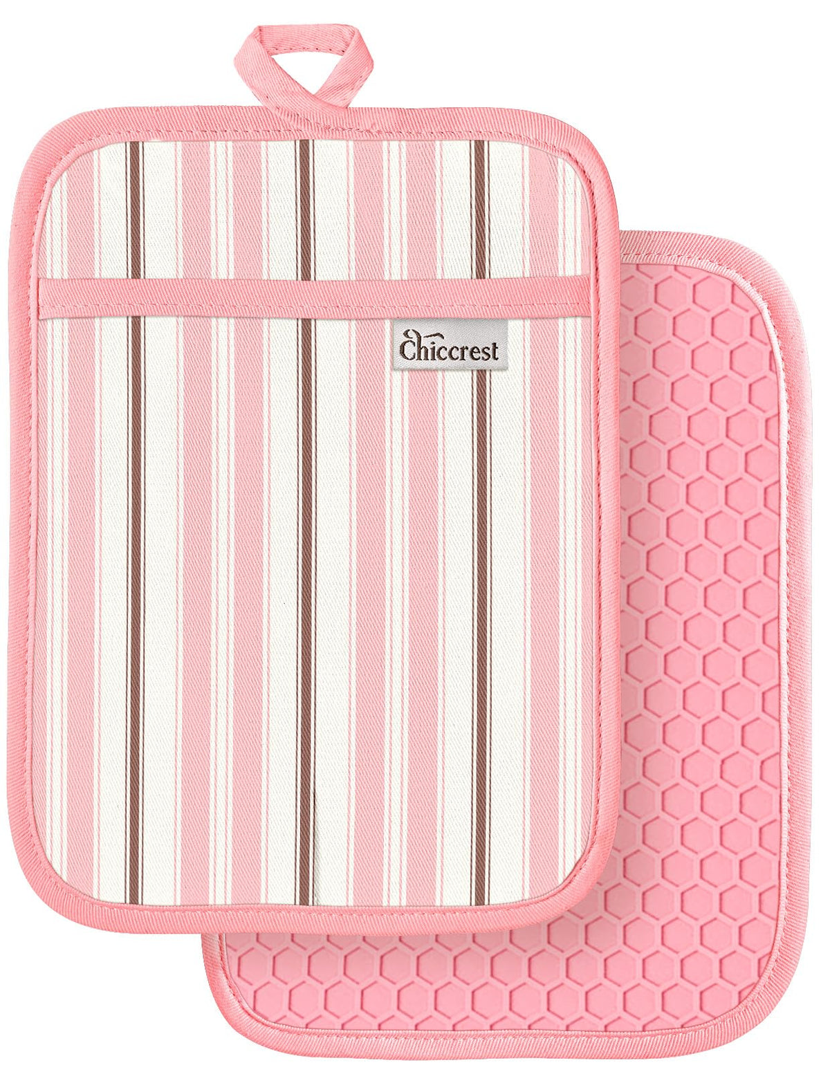100% Cotton Potholders Textured Soft Silicone Grip Daisy Gingham