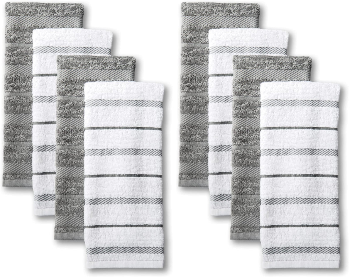 KitchenAid Albany Kitchen Towel 4-Pack Set, Pistachio/White, 16"x26"