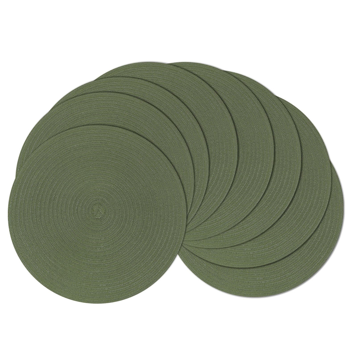 SHACOS Round Braided Placemats Set of 4 Washable Place Mats for Dining Tables 15 inch Non Slip Kitchen Table Mats (Beige, 4)