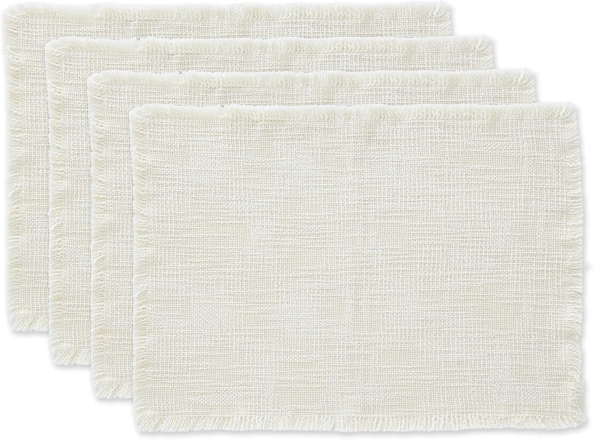 DII Linen Tabletop Collection Machine Washable, Placemat Set, 14.5x20.5, Cream, 4 Piece
