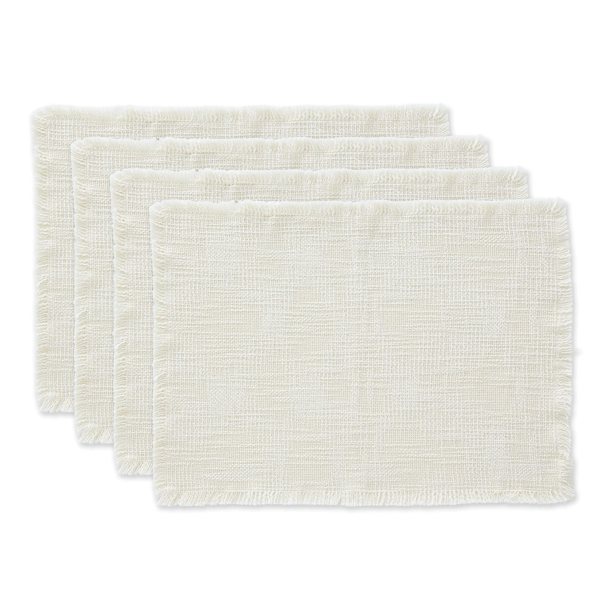 DII Linen Tabletop Collection Machine Washable, Placemat Set, 14.5x20.5, Cream, 4 Piece