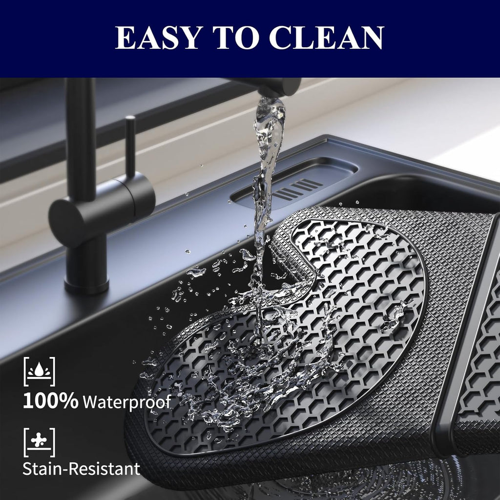 Kitsure Silicone Oven Mitts, Kitchen Gadgets, Apartment Essentials, Black