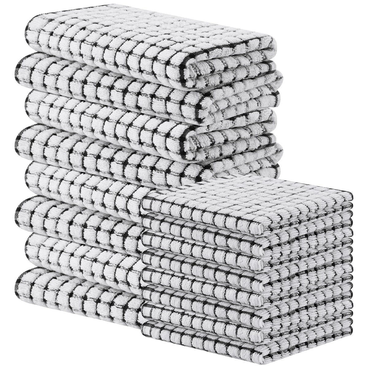 Homaxy Cotton Terry Kitchen Towels and Dishcloths Set of 8, Mixed Color