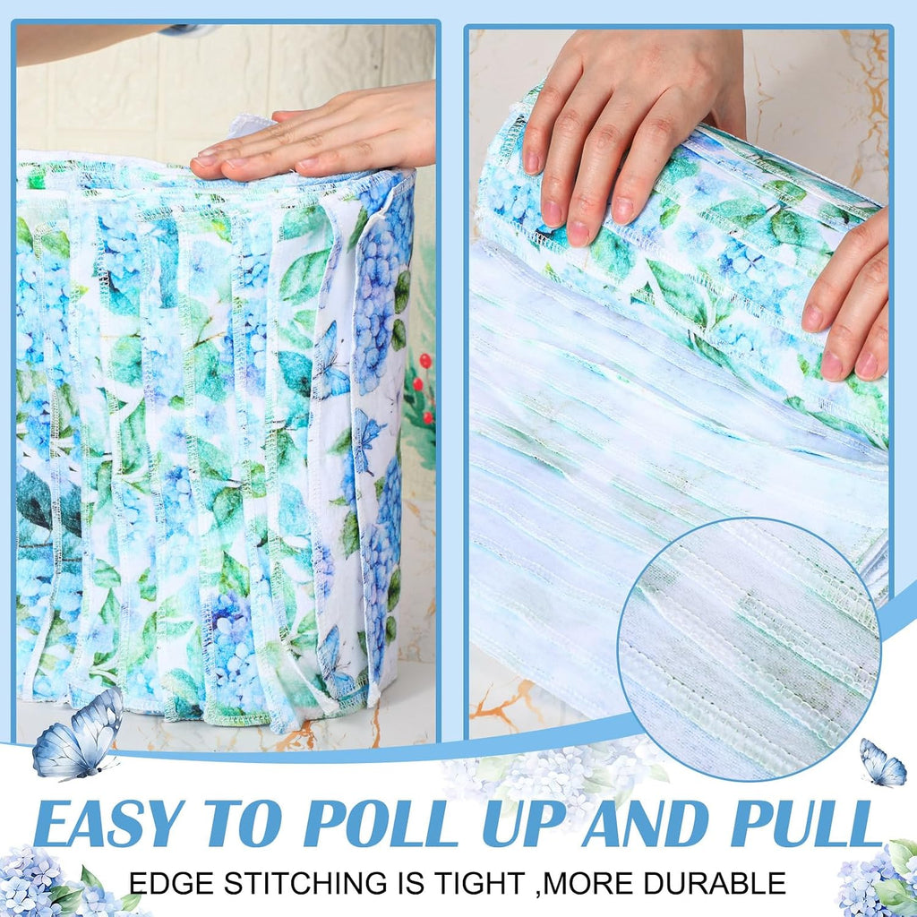 36 Pack Reusable Kitchen Cloths Cotton Towels, Hydrangea