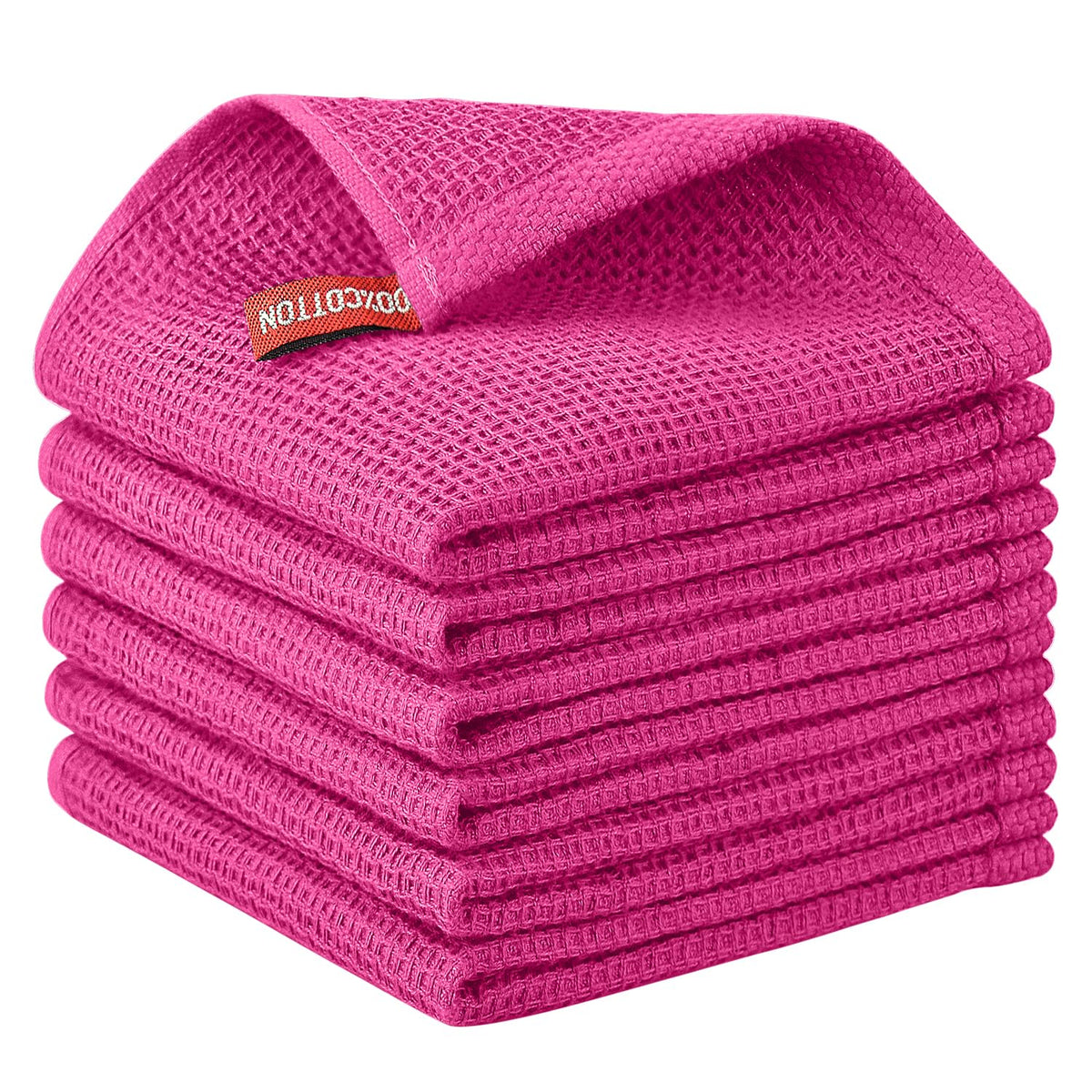 Nialnant 6 Pack Kitchen Towels and Dishcloths Sets,100% Cotton Soft Absorbent Quick Drying Dish Towels for Kitchen,Washing Dishes,12x12 Inches, Multi Color