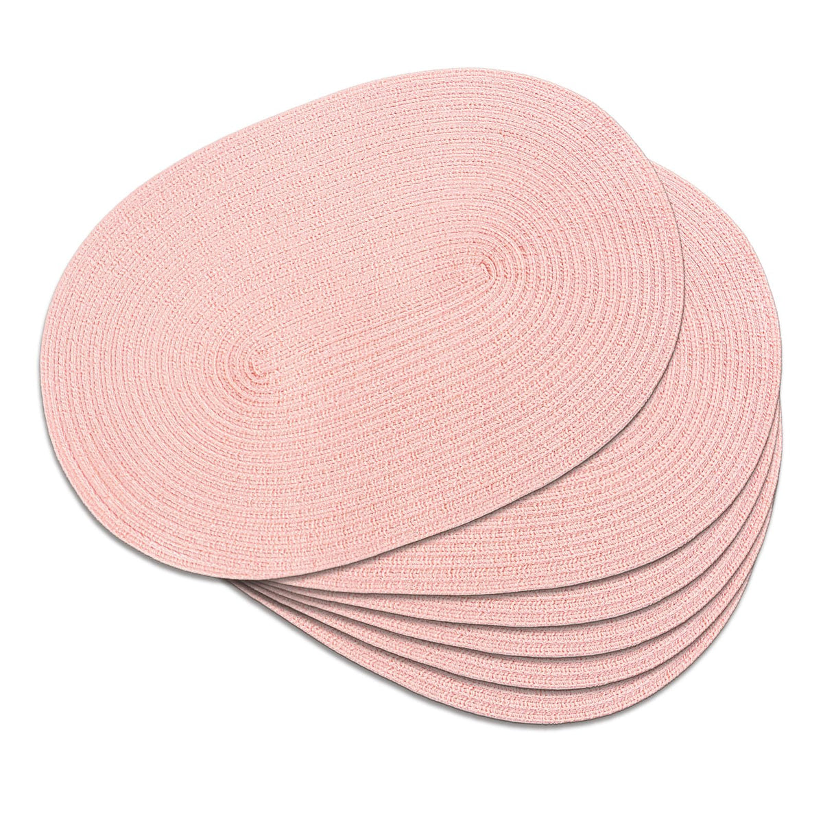 Placemats Set of 6, Woven Oval Braided Dining Table Mats(Brown)