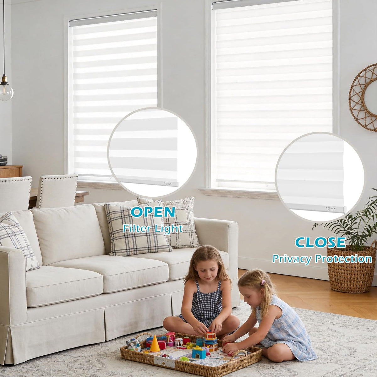 Cordless Zebra Blinds Window Blind Zebra Shade Blinds for Windows Roller Sheer Shades Privacy Light Filtering Shades for Home Kitchen Bathroom (Width 21'' X Height 72'' White)