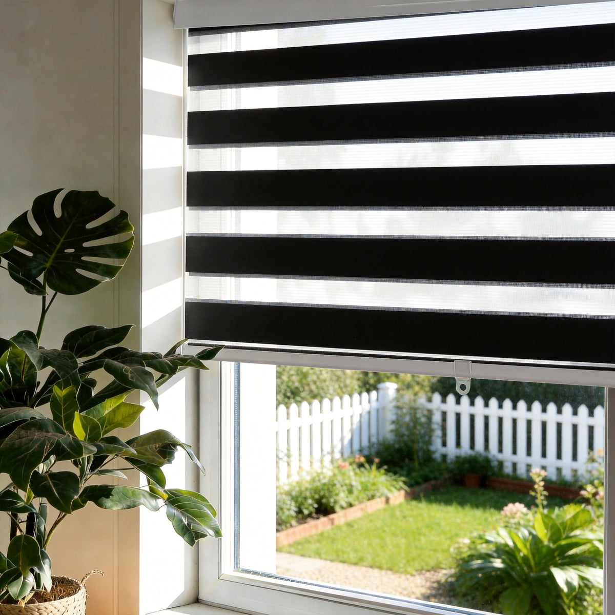 Cordless Zebra Blinds Window Blind Zebra Shade Blinds for Windows Roller Sheer Shades Privacy Light Filtering Shades for Home Kitchen Bathroom (Width 21'' X Height 72'' White)
