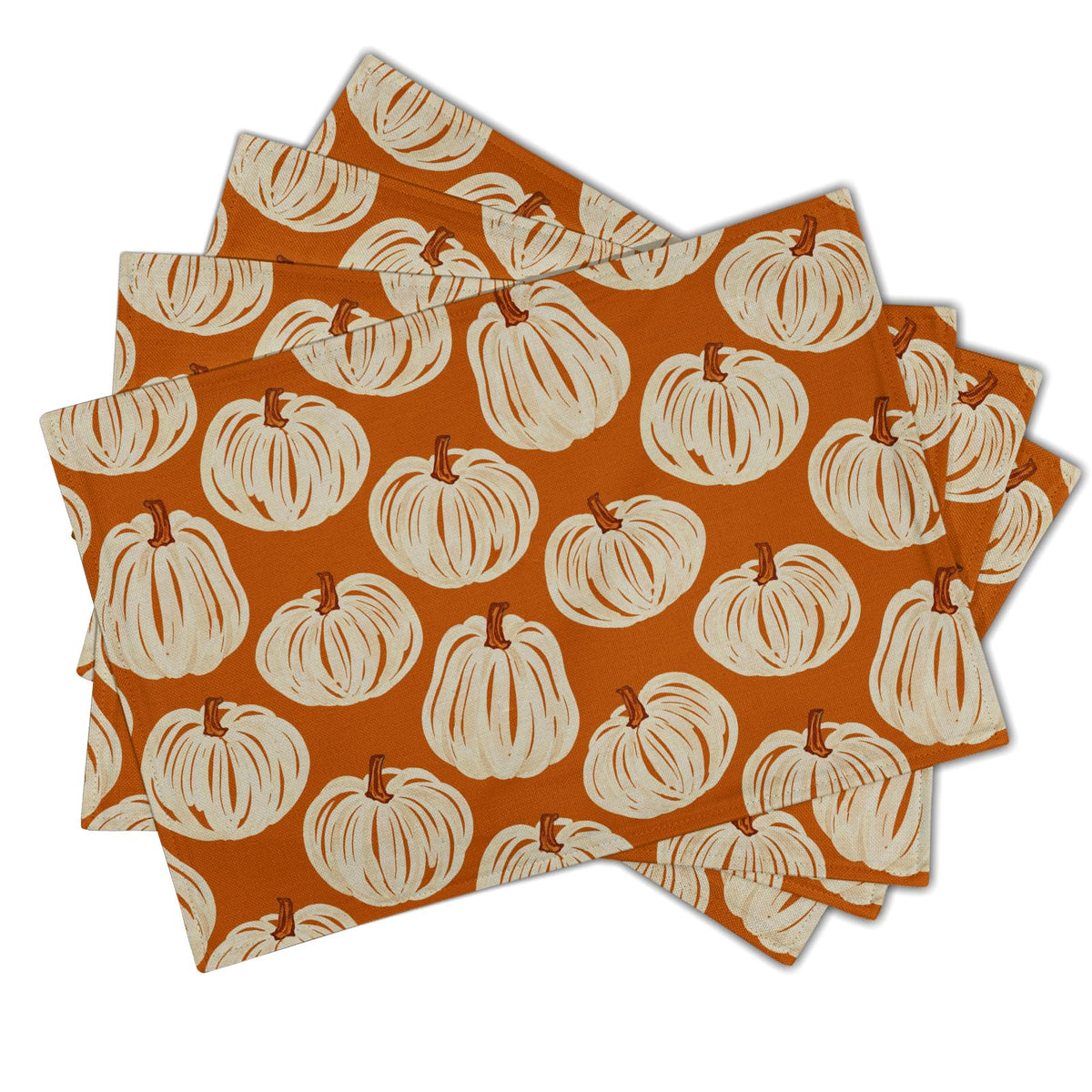 Fall Plaid Placemats Set of 4 Orange Navy Blue Buffalo Plaid Thanksgiving Themed Table Mats Farmhouse Place Mats Washable Linen Placemat for Party Kitchen Dining Decor 12x18 Inch