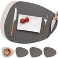Myir JUN Placemats Set of 4 Faux Leather Placemats with Coasters