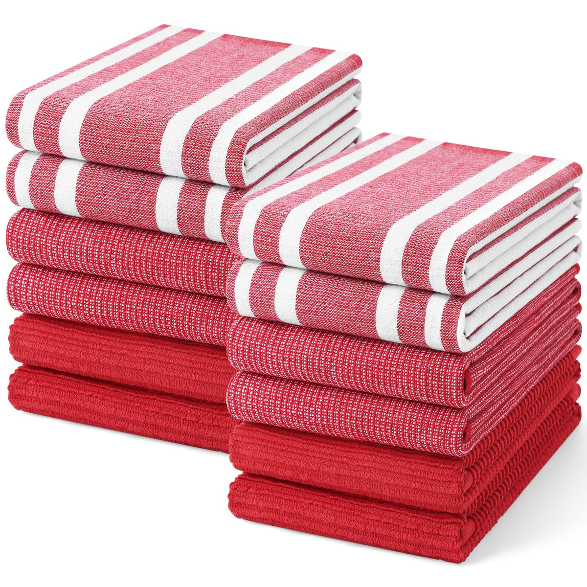 Homaxy Cotton 380 GSM Premium Kitchen Towels, 18"x 28", 6 Pack, Khaki