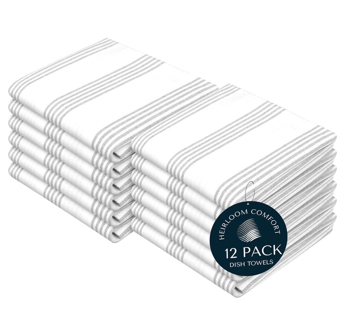 Rust Stripe Dish Towels, 5 Pack, 100% Cotton, Super Absorbent and Quick Dry, Multi Pin Striped Kitchen Towel Set, Durable Wash Cloths for Kitchen Use, Cleaning & Drying Dishes