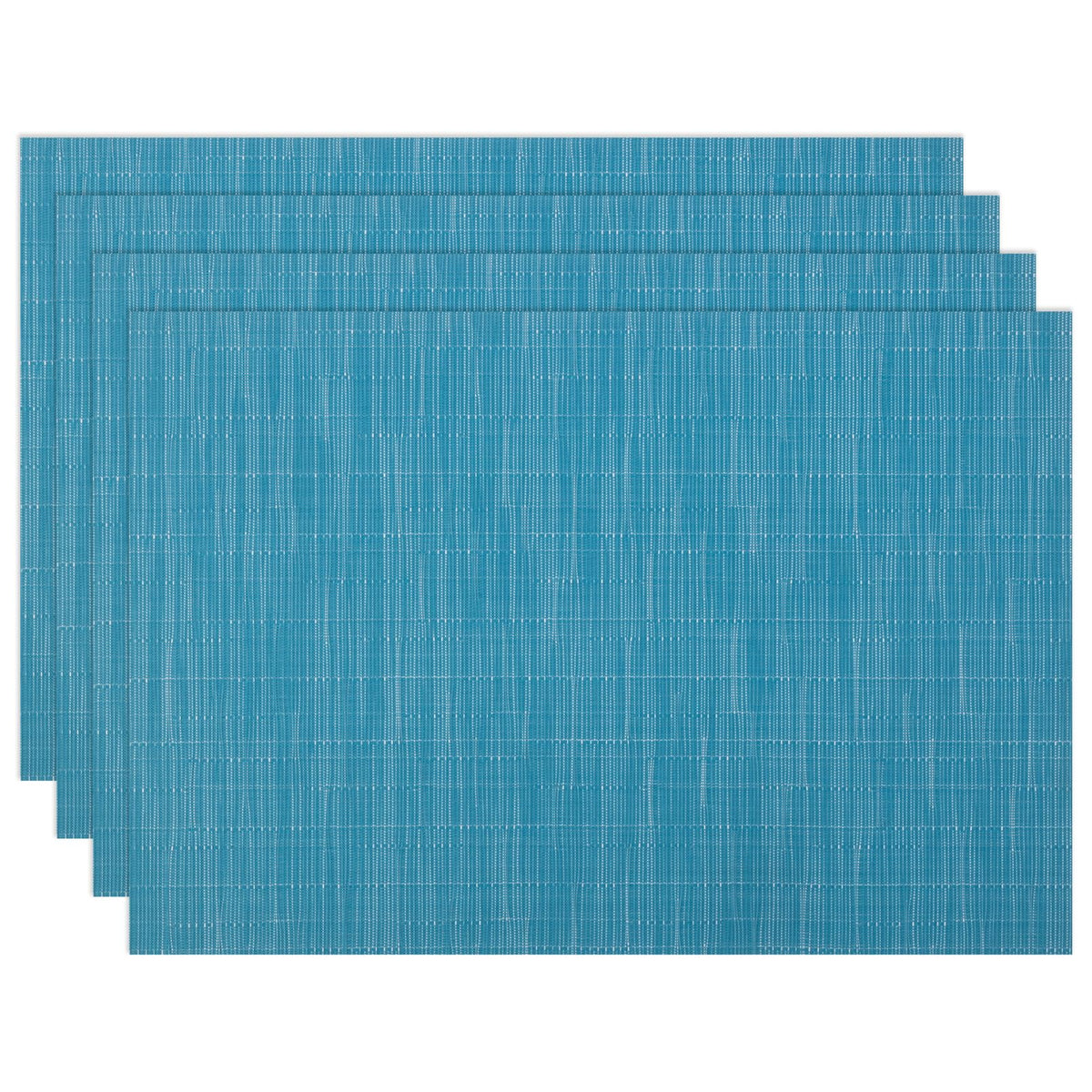 Winknowl Placemats Set of 8, Heat Resistant Non-Slip Vinyl Woven Table Mats for Dining Table, Washable Durable Elegant Place Mats for Kitchen Indoor/Outdoor Use (Beige Blue)