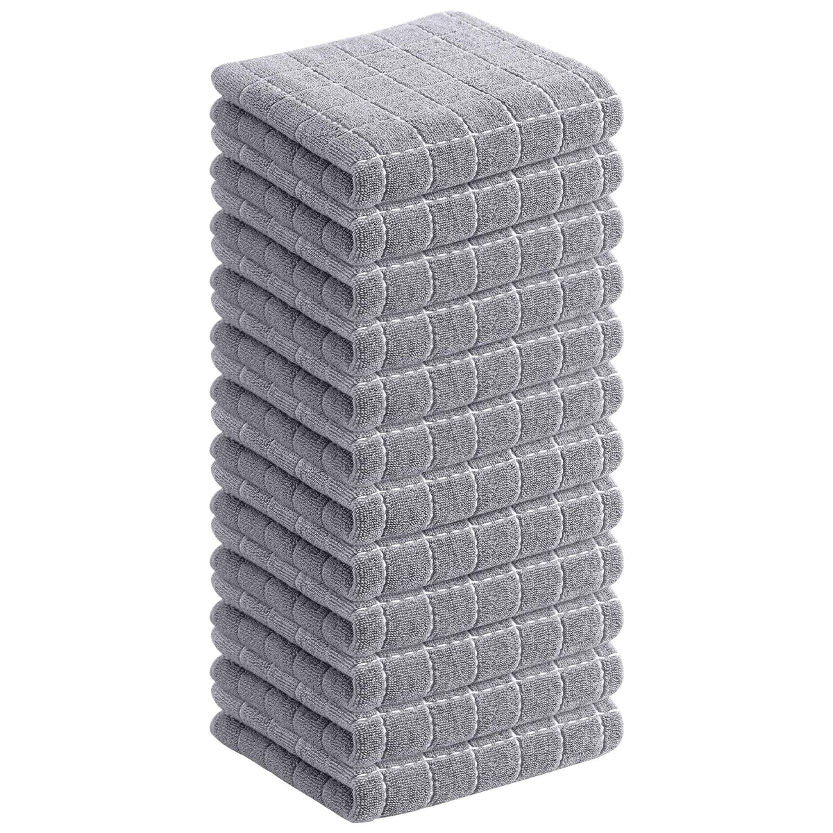 Homaxy 100% Cotton Terry Kitchen Towels, 4 Pack, Black